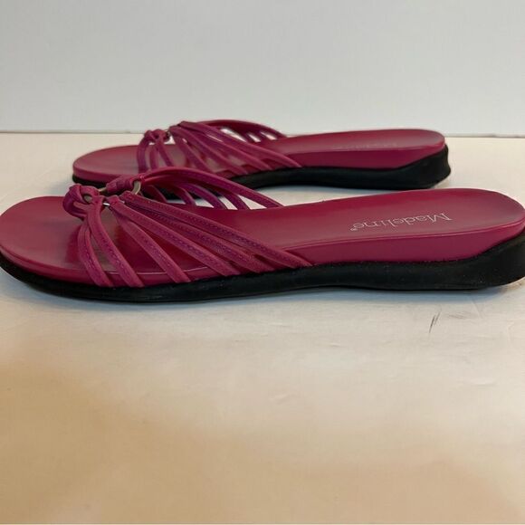 NWOB Madeline Shauna sandals flip flop size 7M pink leather summer - Picture 5 of 9